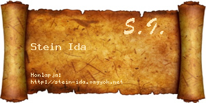 Stein Ida névjegykártya